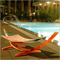 Vifah Wood Arc Stand and Wood Hammock Bed Set
