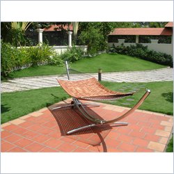 Vifah Steel Arc Stand and Wood Hammock Bed Set