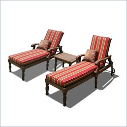 Vifah 3 Piece Outdoor Sun Lounge with Table Set
