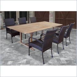Vifah 7 Piece Outdoor Rectangular Table Dining Set