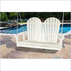 Vifah Giric Outdoor Recycled Plastic Adirondack Swing in White