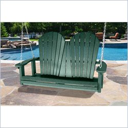 Vifah Giric Outdoor Recycled Plastic Adirondack Swing in Green