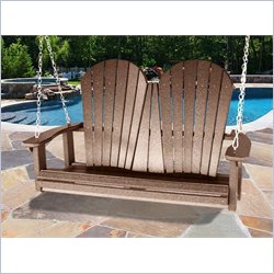 Vifah Giric Outdoor Recycled Plastic Adirondack Swing in Weathered Wood