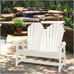 Vifah Giric Outdoor Recycled Plastic Adirondack Bench in White