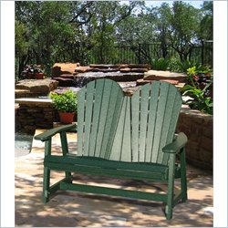 Vifah Giric Outdoor Recycled Plastic Adirondack Bench in Green