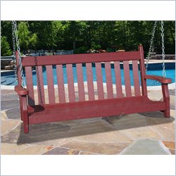 Vifah Giric Outdoor Recycled Plastic Swing in Burgundy