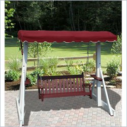Vifah Giric Outdoor Recycled Plastic Swing Frame without Canopy Top in Burgundy