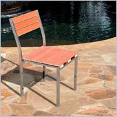 Vifah Stainless Steel Frame Wood Composite Armless Chair (Set of 2)