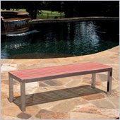 Vifah Stainless Steel Frame Wood Composite Backless Outdoor Bench