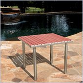 Vifah Stainless Steel Frame Wood Composite Square Table