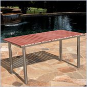 Vifah Stainless Steel Frame Wood Composite Rectangle Table