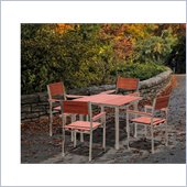 Vifah Stainless Steel Frame Wood Composite 5 Piece Armchair Dining Set