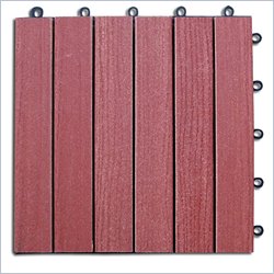 Vifah Wood Composite 6 Straight Slat Deck Tile
