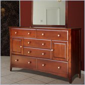 Vifah Berkshire 6 Drawer Double Dresser in Walnut