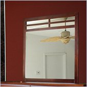 Vifah Berkshire Square Mirror in Walnut