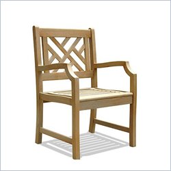 Vifah Renaissance Outdoor Hand-scraped Hardwood Armchair