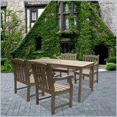Vifah Renaissance Hand-scraped Hardwood 5 Piece Dining Set