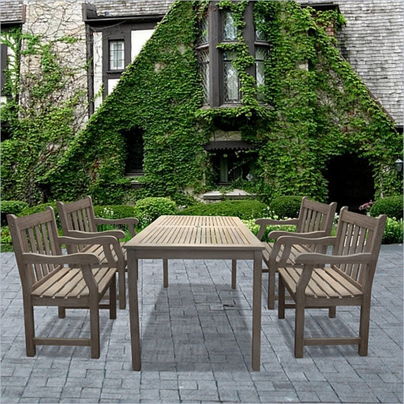 Vifah Renaissance Rectangular Table & Armchair Outdoor Dining Set