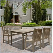 Vifah Renaissance Hand-scraped Hardwood 4 Piece Dining Set