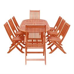 Vifah Outdoor Rectangular Curvy Dining Set