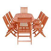Vifah Outdoor Rectangular Curvy Dining Set