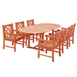 Vifah Oval Extension Table Outdoor Dining Set