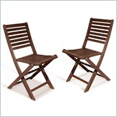 Vifah Outdoor Premium Hardwood Patio Folding Chairs in Oiled Rubbed (Set of 2)