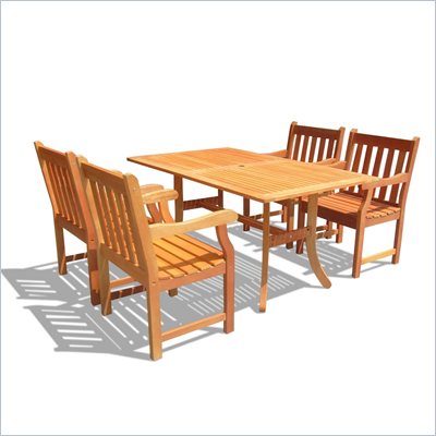Vifah Atlantic Dining Set with 4 Baltic Armchairs