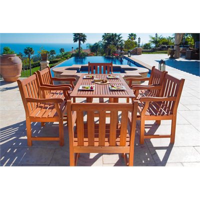 Vifah Atlantic Dining Set with 6 Baltic Armchairs
