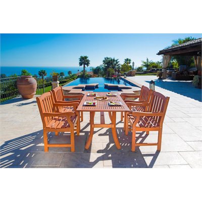 Vifah Atlantic Dining Set with 4 Ward Armchairs
