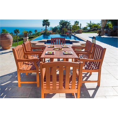 Vifah Atlantic Dining Set with 6 Ward Armchairs