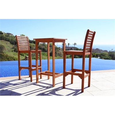 Vifah Dartmoor Hardwood Bar Dining Set