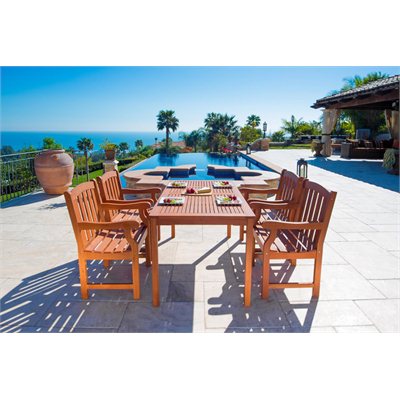 Vifah Balthazar Dining Set with 4 Ward Armchairs