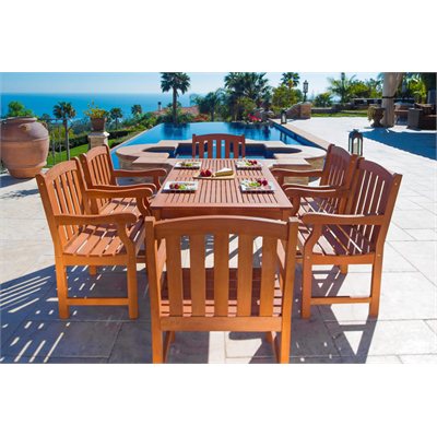 Vifah Balthazar Dining Set with 6 Ward Armchairs