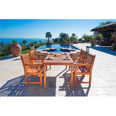 Vifah Balthazar Dining Set with 4 Baltic Armchairs