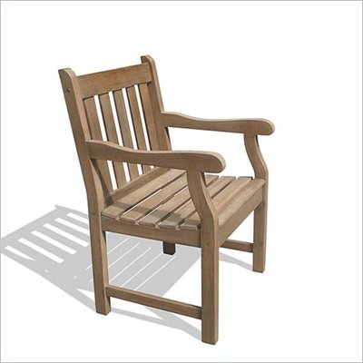 Vifah Renaissance Outdoor Hand-scraped Hardwood Armchair