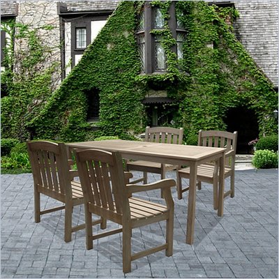 Vifah Renaissance Hand-scraped Hardwood 5 Piece Dining Set