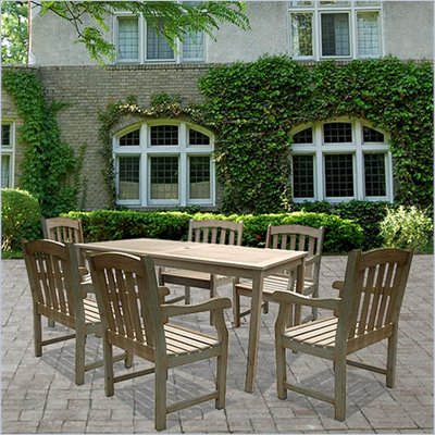 Vifah Renaissance Hand-scraped Hardwood 7 Piece Dining Set