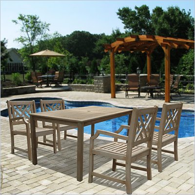 Vifah Renaissance Hand-scraped Hardwood Dining Set