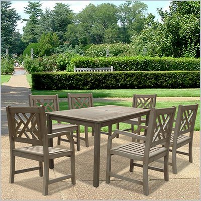 Vifah Renaissance Hand-scraped 7 Piece Dining Set