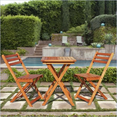 Vifah Premium Hardwood 3 Piece Outdoor Bistro Set