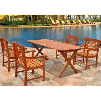 Vifah Omaha Dining Set with 4 Balthazar Armchairs