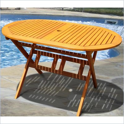 Vifah Marcana Outdoor Wood Oval Table