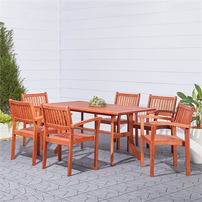 Vifah Balthazar Dining Set with 6 Folding Bistro Chairs