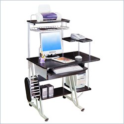 TECHNI MOBILI Eerst Wood Top Computer Workstation in Espresso