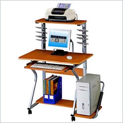 TECHNI MOBILI Racer Wood Computer Workstation in Honey