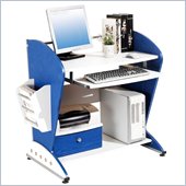 TECHNI MOBILI Lark Wood Student Desk in Blue and White