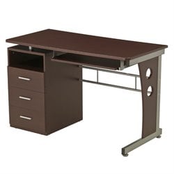 Techni Mobili Laminate Computer Desk in Chocolate