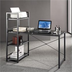 Techni Mobili Tempered Glass Laptop Desk in Black