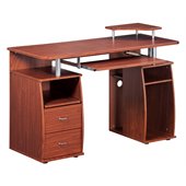Techni Mobili Atea Wood Computer Workstation in Mahogany
